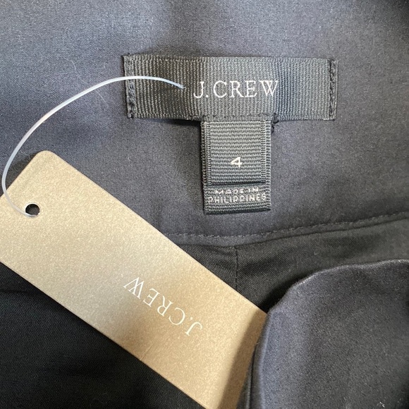 J CREW Poplin Tie Waist Shorts Black Pockets Cotton Sz 4 NEW - Picture 8 of 12